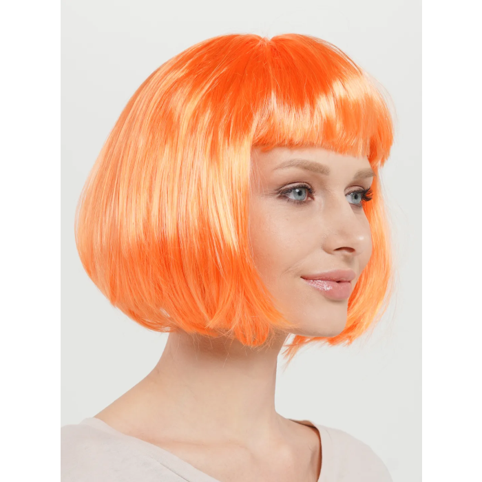 Turuncu Renk Parti Peruğu Küt Saç - Lisinya