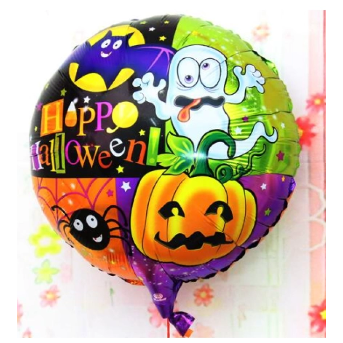 Halloween Örümcekli Kabaklı Folyo Balon 18 İnç - Lisinya