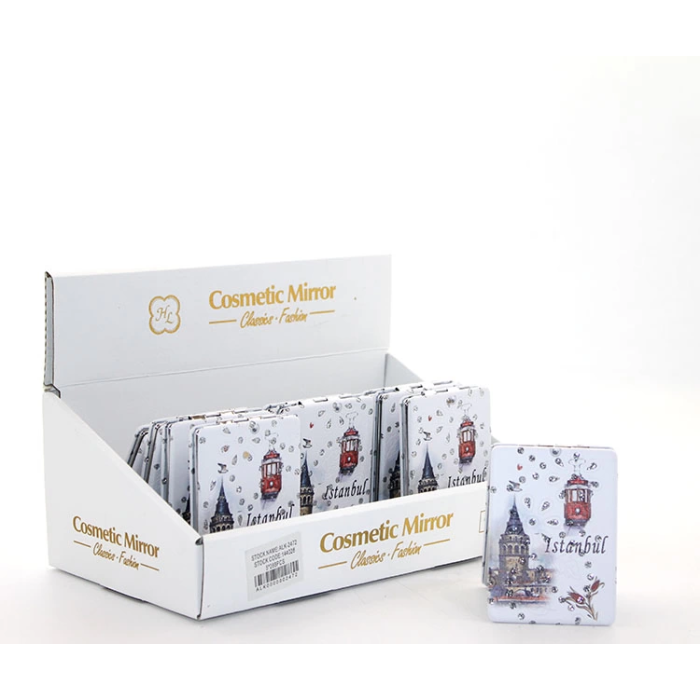 Taşlı İstanbul Tasarımı El Aynası İnce Alk2472a - Lisinya