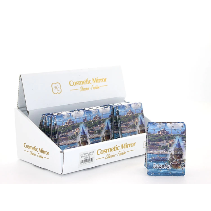 Taşlı İstanbul Tasarımı El Aynası İnce Alk2473a - Lisinya