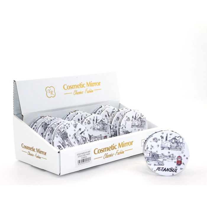 Taşlı İstanbul Tasarımı El Aynası İnce Alk2481 - Lisinya