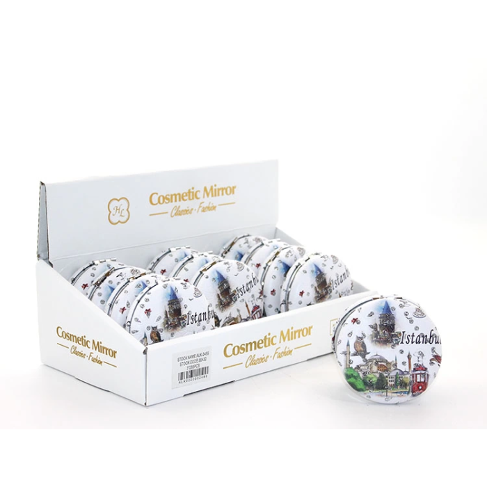 Taşlı İstanbul Tasarımı El Aynası Kalın Alk2489 - Lisinya