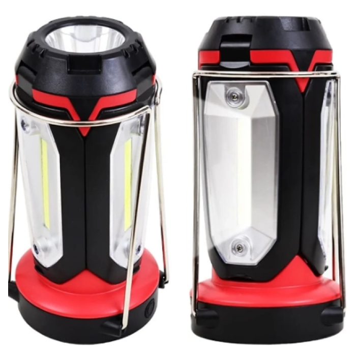 P-8801 Şarjlı Katlanabilir 3xcob Led+ 3w Led Çok Fonksiyonlu Kamp Feneri - Lisinya