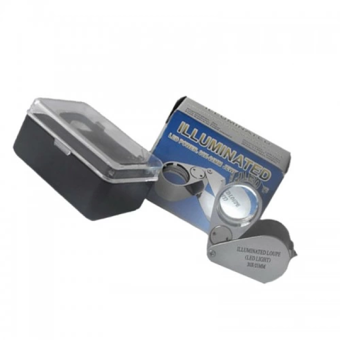 Kontrol, Için Özel Kutulu Metal Işıklı Lup 30x21 - Lisinya