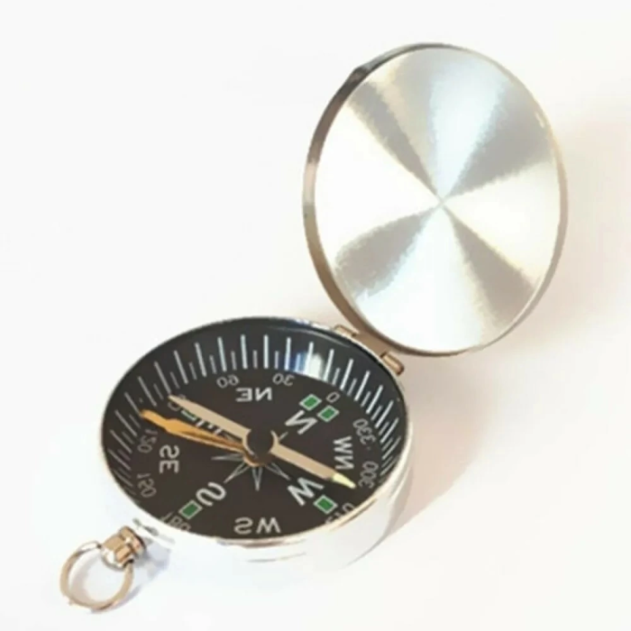 Mini Taşınabilir  Kapaklı Cep Saati Model Alüminyum İğne Kılıtlı  Pusula G451 - Lisinya