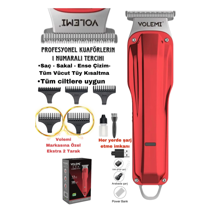 V-0085b Saç Sakal Ense Çizim Lazer Öncesi Kişisel Bakım Unisex Tıraş Makinesi - Lisinya