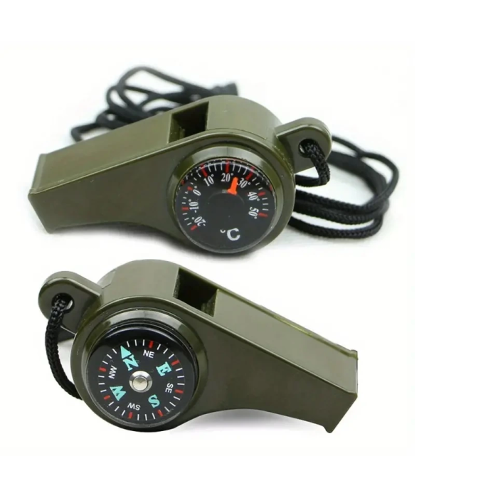 Pusulalı Termometreli Acil Durum Düdüğü ( 3 İn 1) - Lisinya