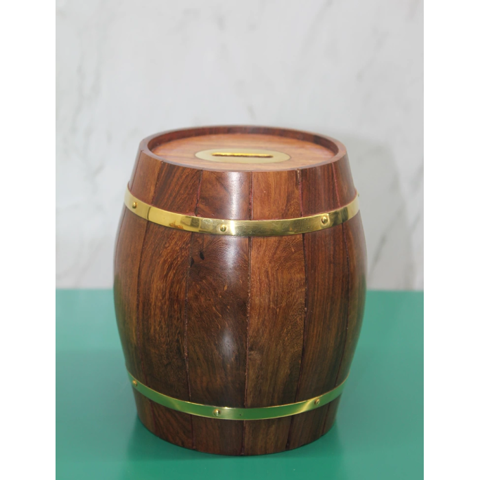 Pirinç Ahşap Fıçı Kumbara 1996 - Lisinya