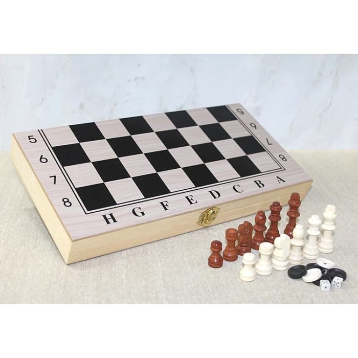 Ahşap Kutulu Satranç Ve Tavla Seti Alk4022 - Lisinya