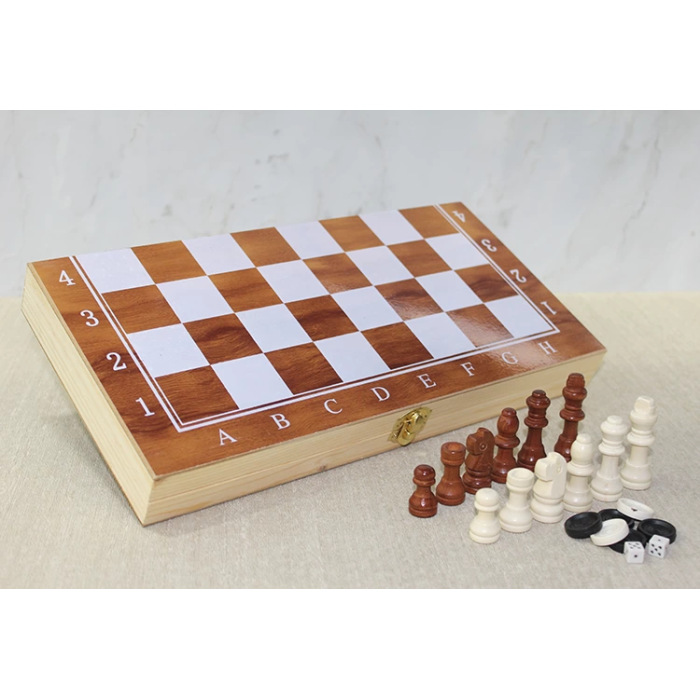 Ahşap Kutulu Satranç Ve Tavla Seti Alk4023 - Lisinya