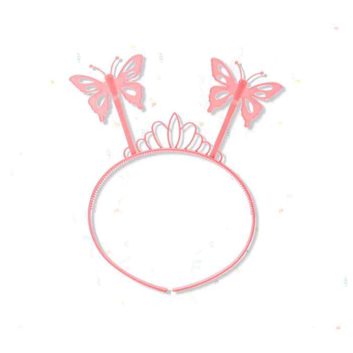 Pembe Kelebek Kız Seti – 50 Cm Kelebek Kanadı, Taç Ve Asa - Lisinya