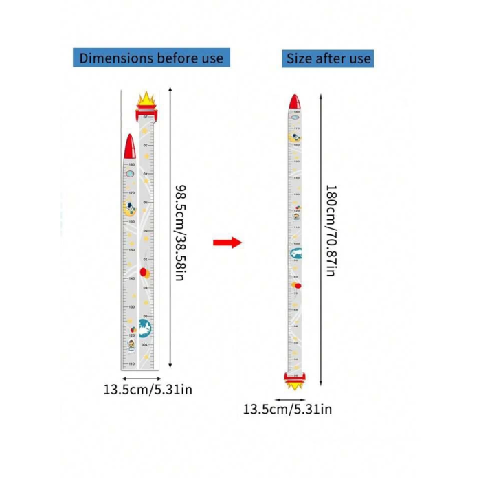 Sevimli Sarı Zürafa   Yeşil Dinazor   Deniz Kızı   Roket  Ağaç Boy Ölçüsü Sticker - Lisinya