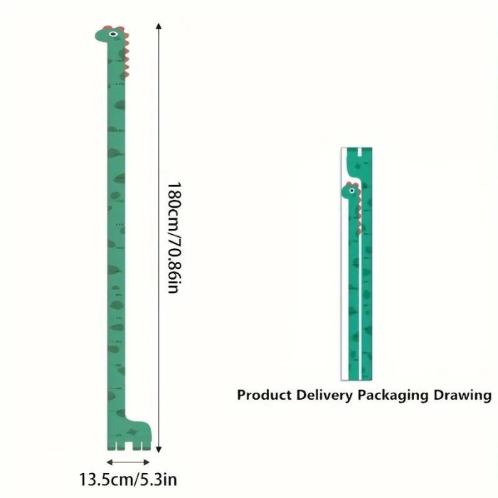 Sevimli Sarı Zürafa   Yeşil Dinazor   Deniz Kızı   Roket  Ağaç Boy Ölçüsü Sticker - Lisinya