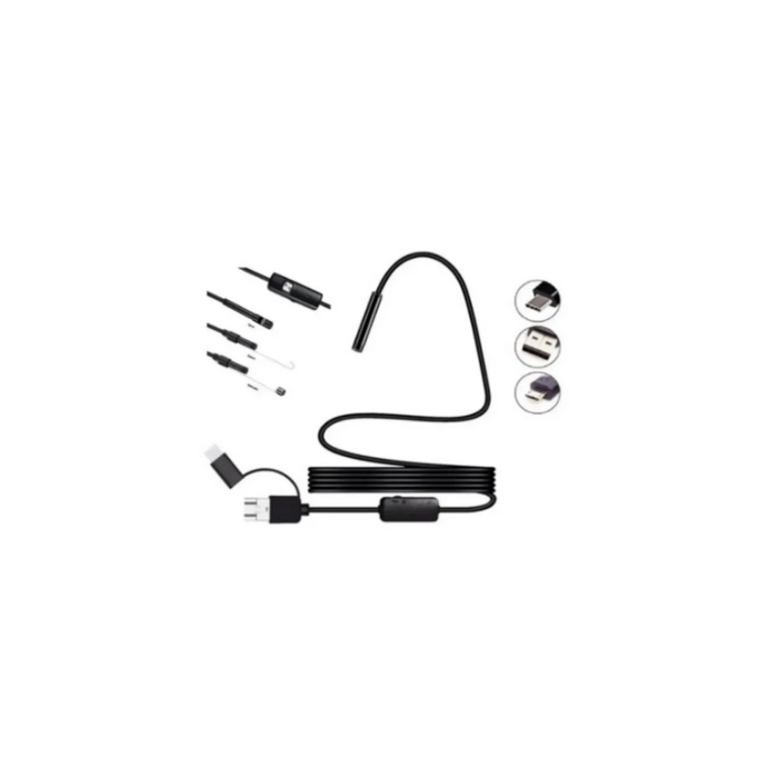 Endoskop Yılan Video Kamera Led’li 5 Metre 7 Mm Sert Kablo Yüksek Kaliteli Stereo - Lisinya