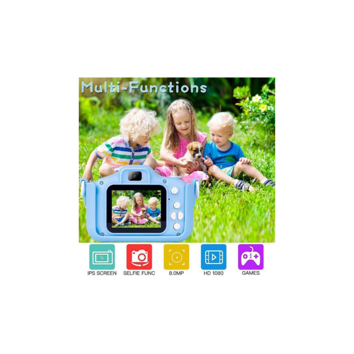 Çocuk Dijital Fotoğraf Makinası 20 Mp Video Kaydedici 2.0 İnç Çift Kameralı - Lisinya