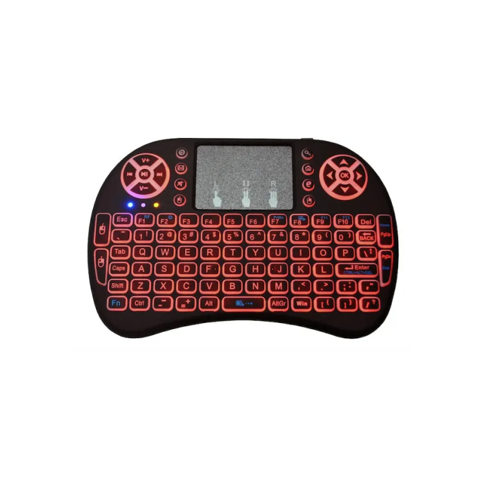 Smart Tv Box Ps3 Uyumlu Kablosuz Dokunmatik Işıklı Şarjlı Touchpadli Mini Q Klavye - Lisinya