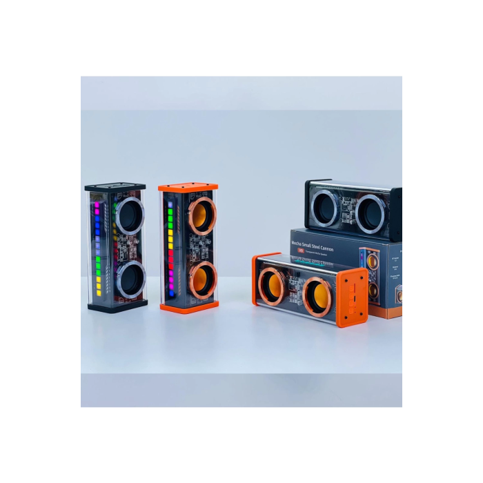 Şeffaf Mecha Müzik Tws Stereo Rgb İşıklı Hoparlör Kablosuz Bluetooth 5.0 Taşınabilir Hoparlör V9 - Lisinya