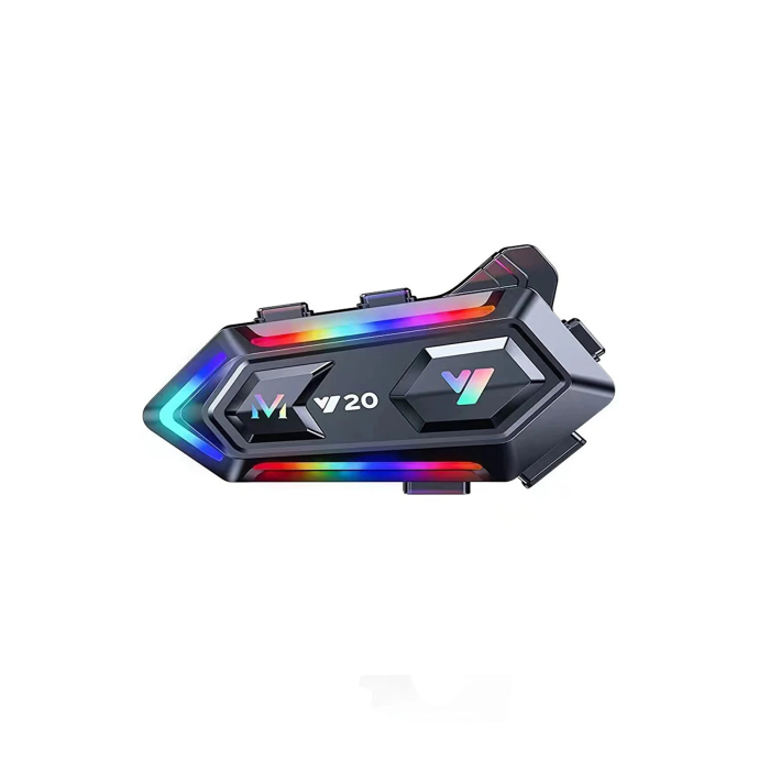 Y20 Motor Kurye Kask Kulaklık Rgb Modlu Bluetooth Motosiklet Kulaklık 5.3 Bluetooth Interkom - Lisinya