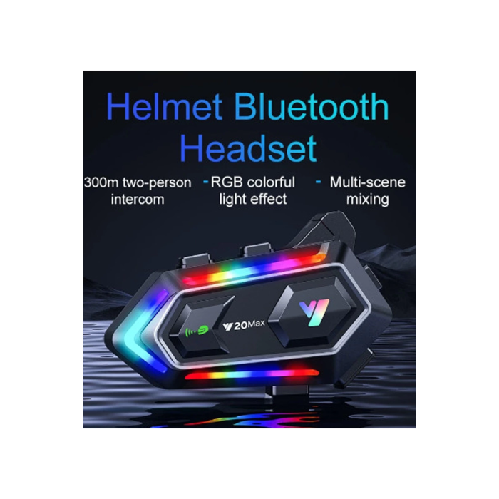 Y20 Max Motosiklet Bluetooth 5.3 Kask Intercom 2 Kişi 300 Metre Eşleşme Özellikli - Lisinya