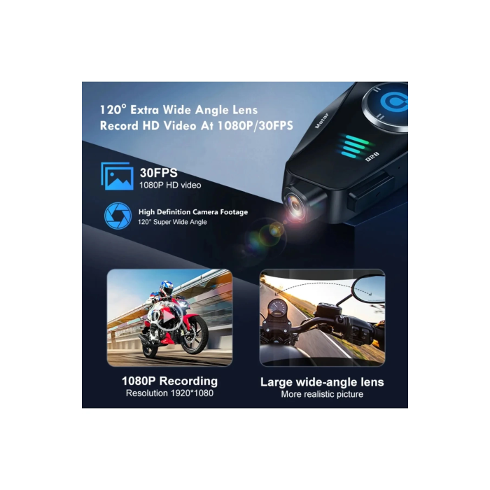 Q28 Motosiklet Kask Bluetooth Kulaklık 1080p Kamera Interkom Kulaklık Su Geçirmez Intercom - Lisinya