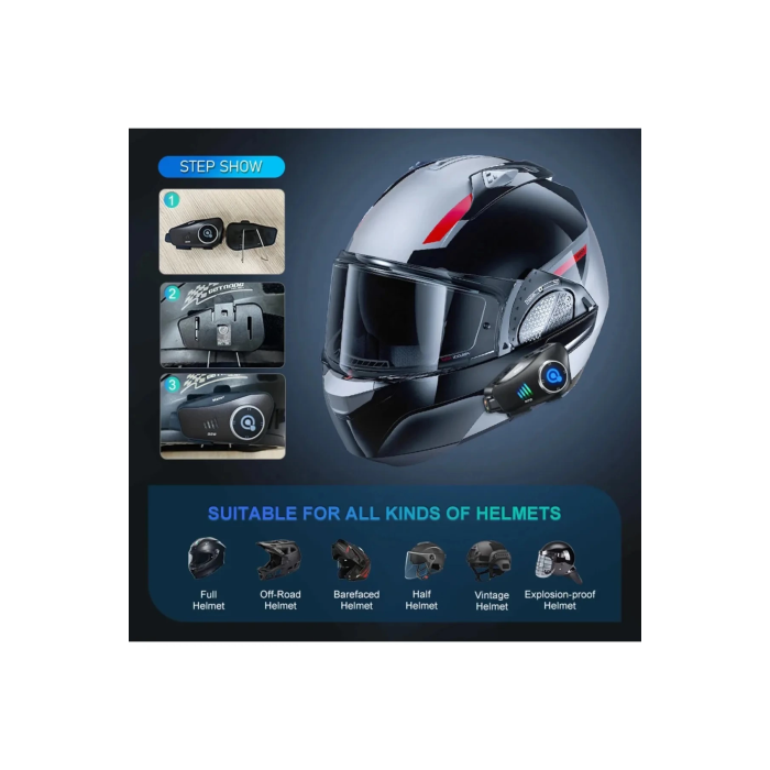 Q28 Motosiklet Kask Bluetooth Kulaklık 1080p Kamera Interkom Kulaklık Su Geçirmez Intercom - Lisinya