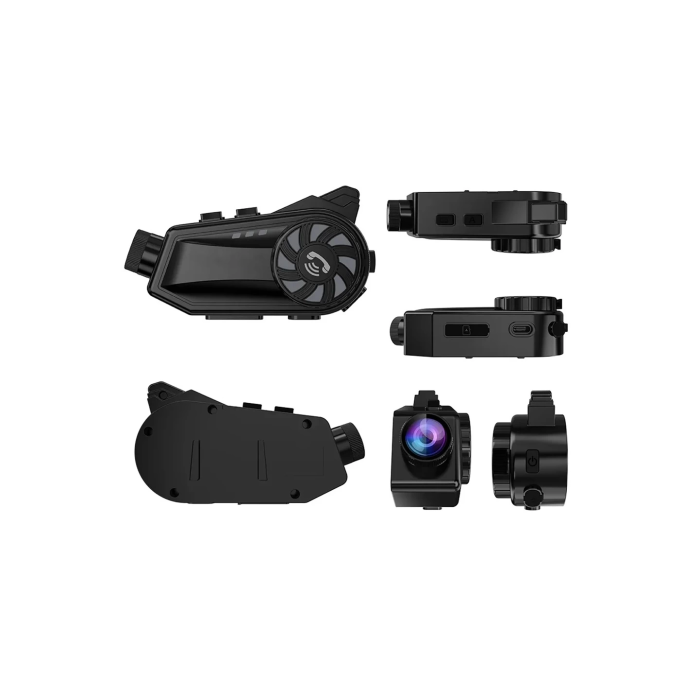Bt68 Motosiklet Kask Bluetooth Kulaklık 1080p Kamera Ses Kontrolü Video Kayıt Özellikli İntercom - Lisinya