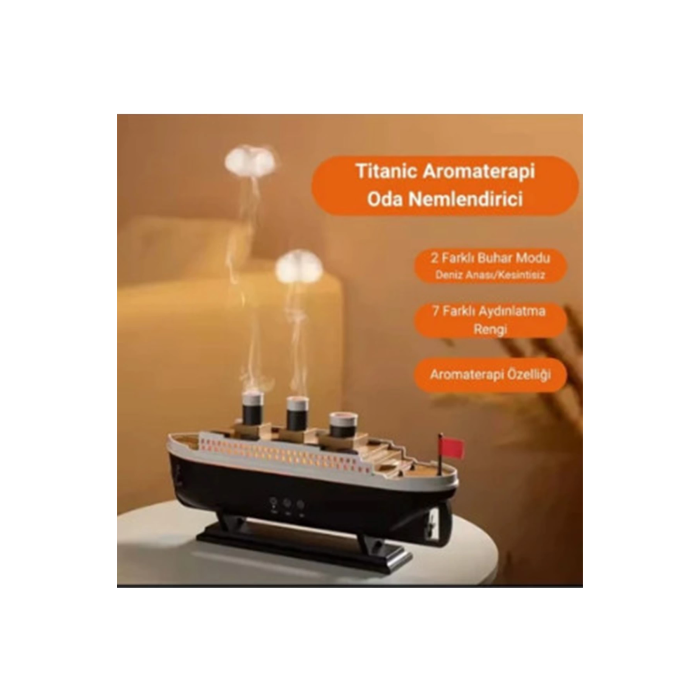 Titanic Gemi Hava Nemlendirici Işıklı Fonksiyonlu Buhar Makinesi Kumandalı - Lisinya