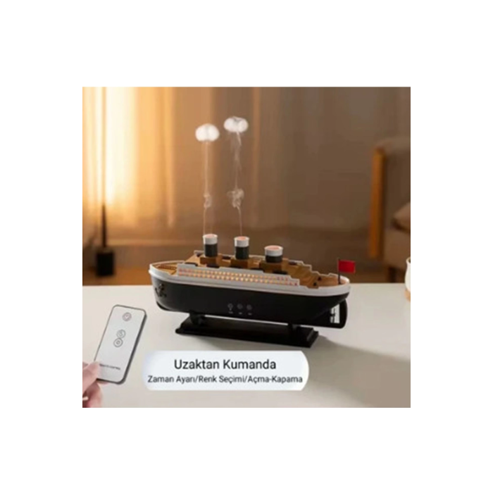 Titanic Gemi Hava Nemlendirici Işıklı Fonksiyonlu Buhar Makinesi Kumandalı - Lisinya