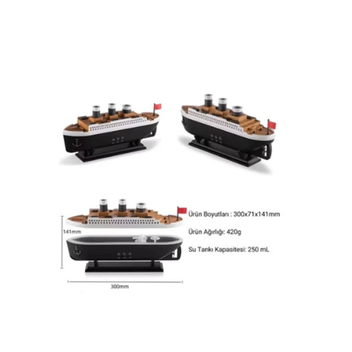 Titanic Gemi Hava Nemlendirici Işıklı Fonksiyonlu Buhar Makinesi Kumandalı - Lisinya