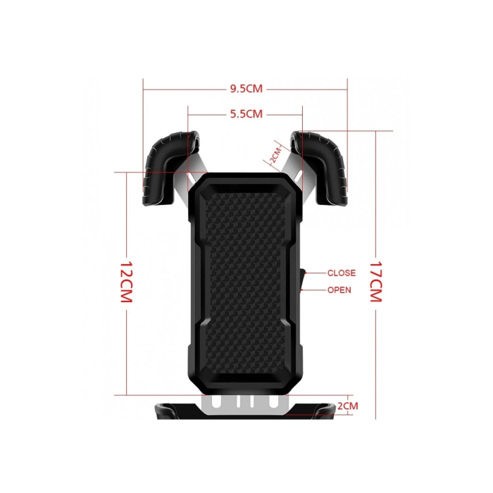 360° Derece Ayarlanabilen Gidon Bağlantılı Bisiklet Motosiklet İçin Abs 4-7.8″ İnç Telefon Tutucu - Lisinya