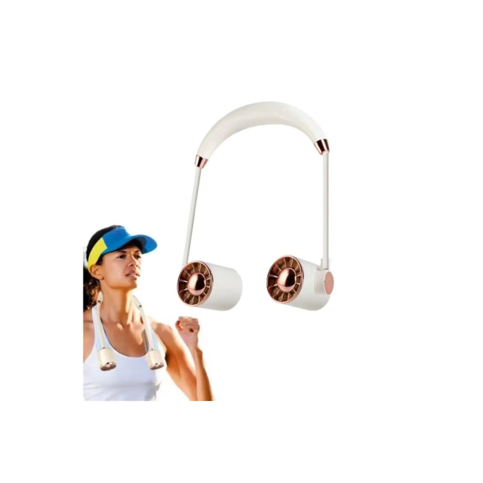 Boyunluk Fan Hava Soğutucu Vantilatör Boyuna Asmalı Şarjlı 3 Kademeli Mini Klima Beyaz - Lisinya