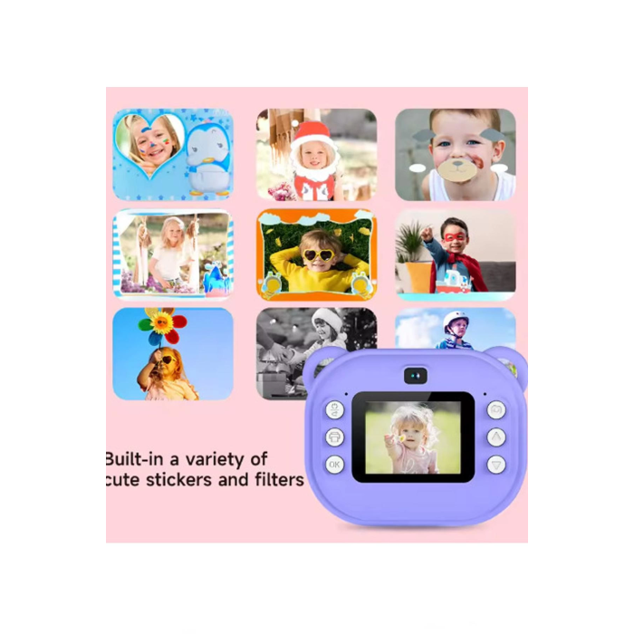 Dijital Video Kayıt Fotoğraf Çocuk Kamerası Anlık Termal Resim Kağıt Baskılı Vtn-09 - Lisinya