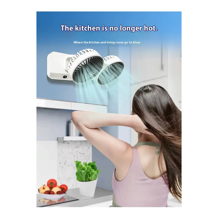 Masaüstü Dijital Ekranlı Çift Fanlı Led Işıklı Soğutucu Fan Ev Ofis Şarjlı Vantilatör - Lisinya