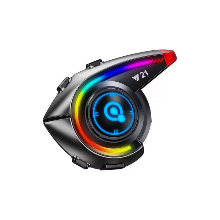 Y21 Rgb Işık Efektli Intercom Bluetooth Motosiklet Kask Kulaklığı Intercom Kulaklık - Lisinya