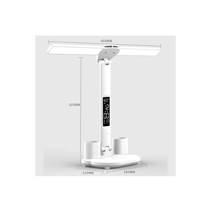 Led Dokunmatik Katlanabilir Masa Lambası Takvim Sıcaklık Saat Şarjlı Masa Lambası - Lisinya