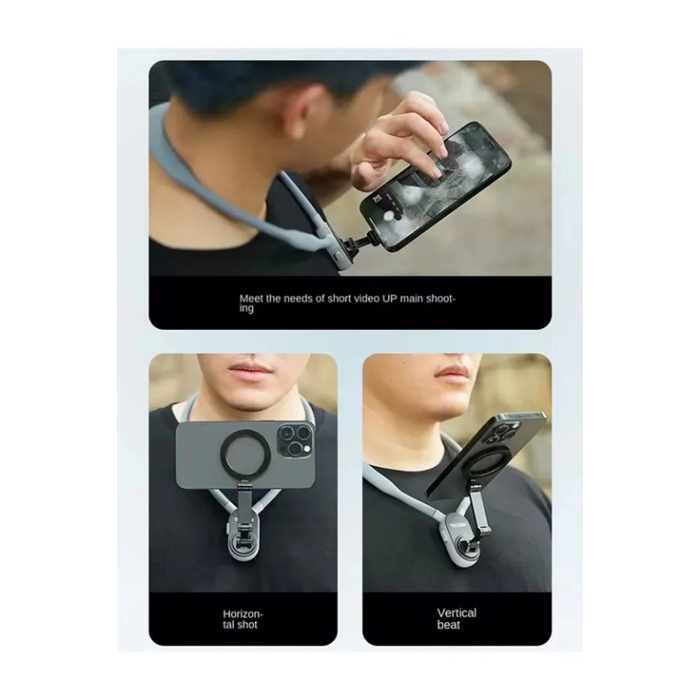 360 Derece Ayarlanabilir Boyun Askılı Manyetik Telefon Tutucu - Lisinya