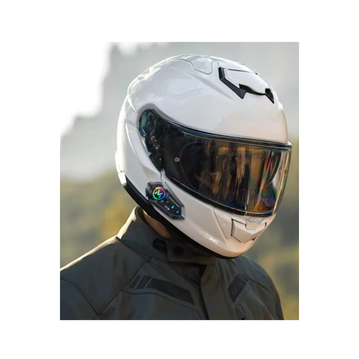 Y12  Motor Kask Kulaklık Rgb Modlu Radyolu Motosiklet Kulaklık 5.3 Bluetooth Intercom - Lisinya