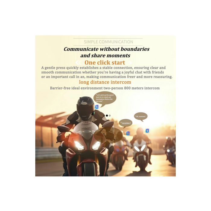 Bt26 Motosiklet Kask Kulaklık Bluetooth Rgb Işıklı 2 Eşleşme Özellikli 1000 Mah Intercom - Lisinya