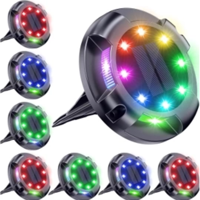 4lü Solar Panelli Kazıklı Zemin Solar Ledi 8+4 Led Rgb - Lisinya