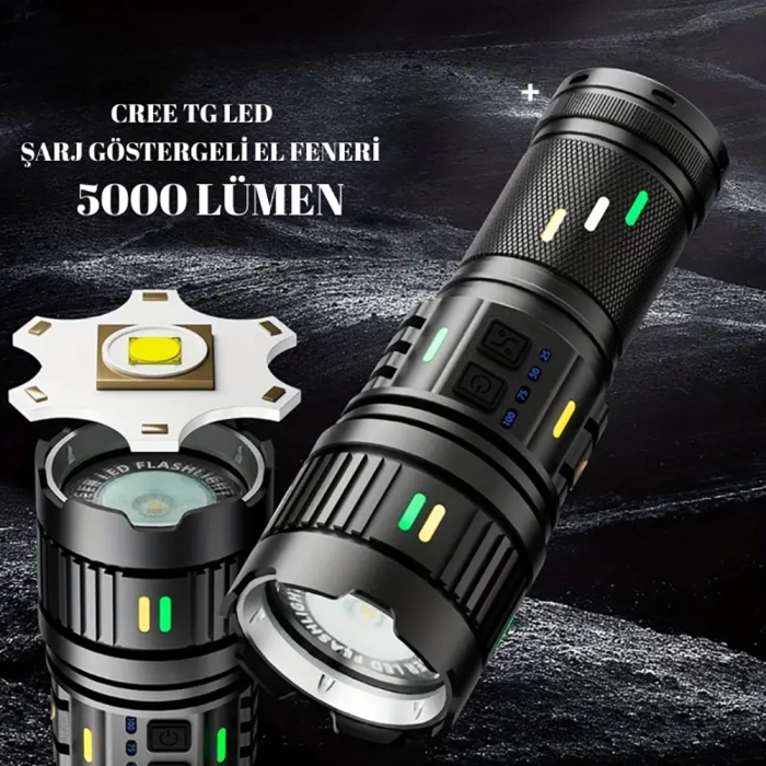 5000 Lümen Cree Tg Led Şarj Göstergeli El Feneri  Wt-731 - Lisinya