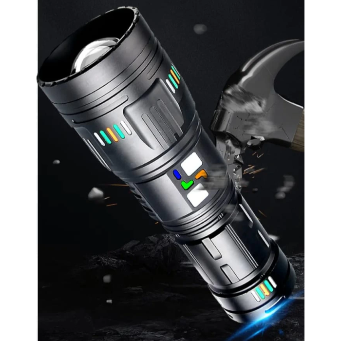 Pro F-3002 Alüminyum Tg Led Gece Şeritli Type-c Şarjlı El Feneri - Lisinya