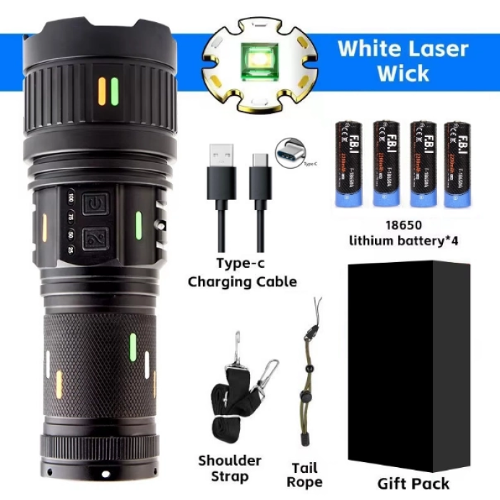 Pro F-3001 Alüminyum Tg Led Güç Göstergeli Type-c Şarjlı El Feneri 100 W - Lisinya