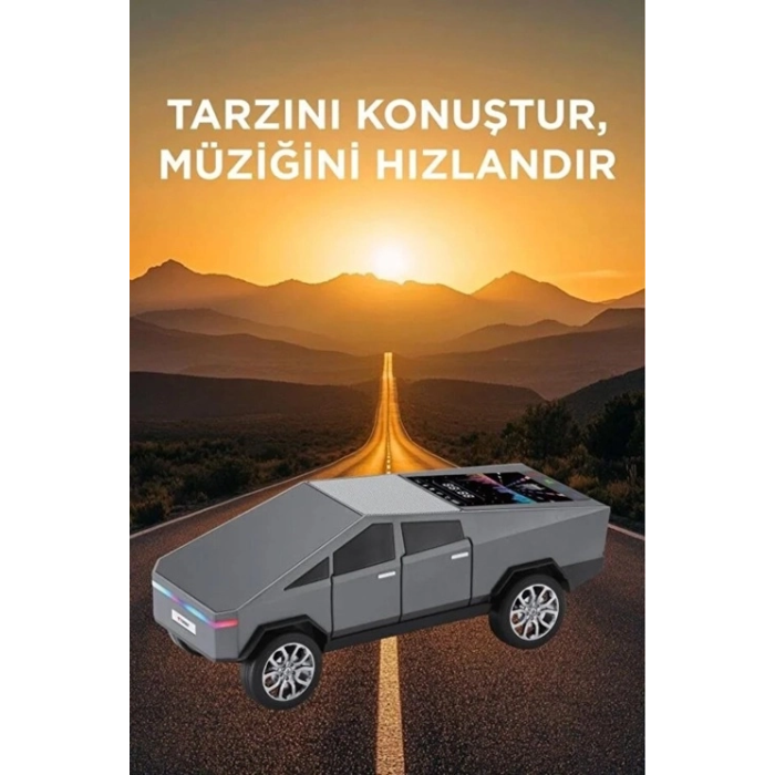D68 Cyber Model Araba Tasarımlı Bluetooth Hoparlör 15w Güçlü Ses Rgb Led /tws/usb Gri - Lisinya
