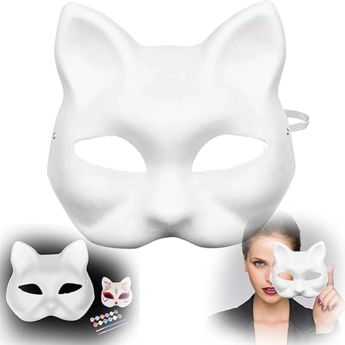 Boyanabilir Kedi Model Maske – Kendi Tasarımını Oluştur - Lisinya
