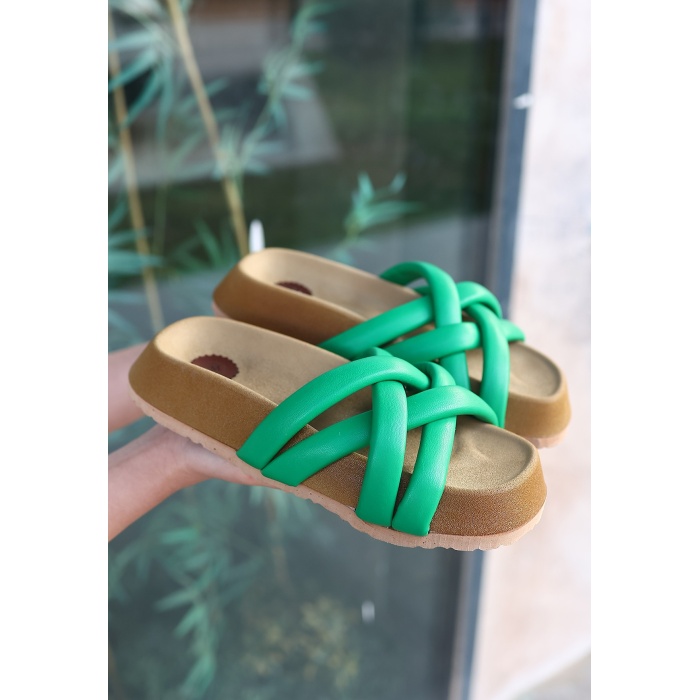 Tenda Yeşil Cilt Terlik - Lisinya