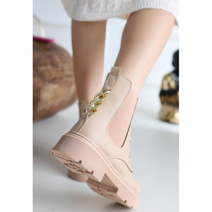 Harte Nude Cilt Bağcıklı Bot - Lisinya