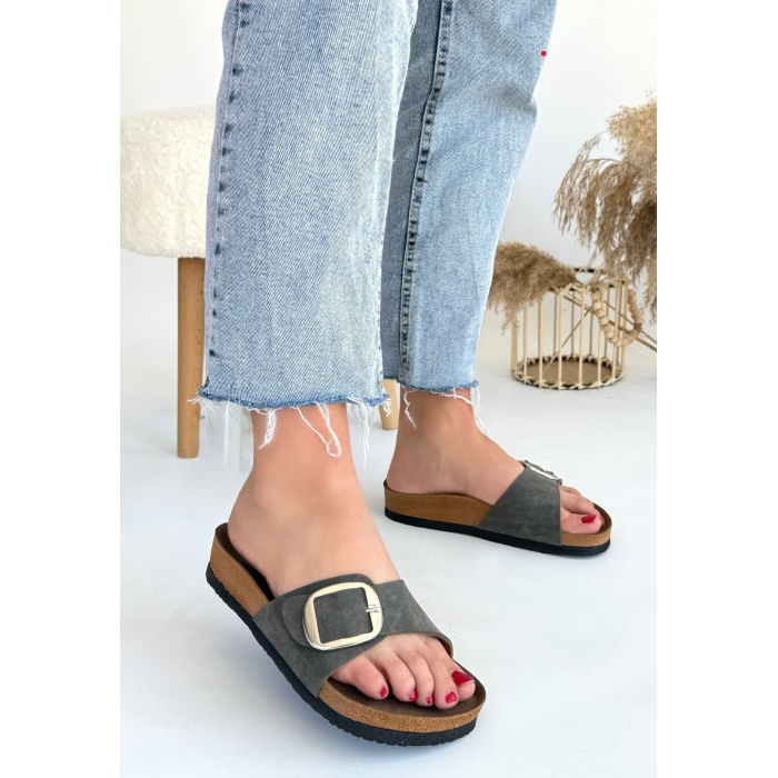 Zooy Yeşil Nubuk Terlik - Lisinya