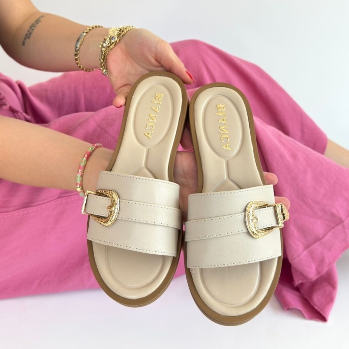 Orja Bej Cilt Terlik - Lisinya