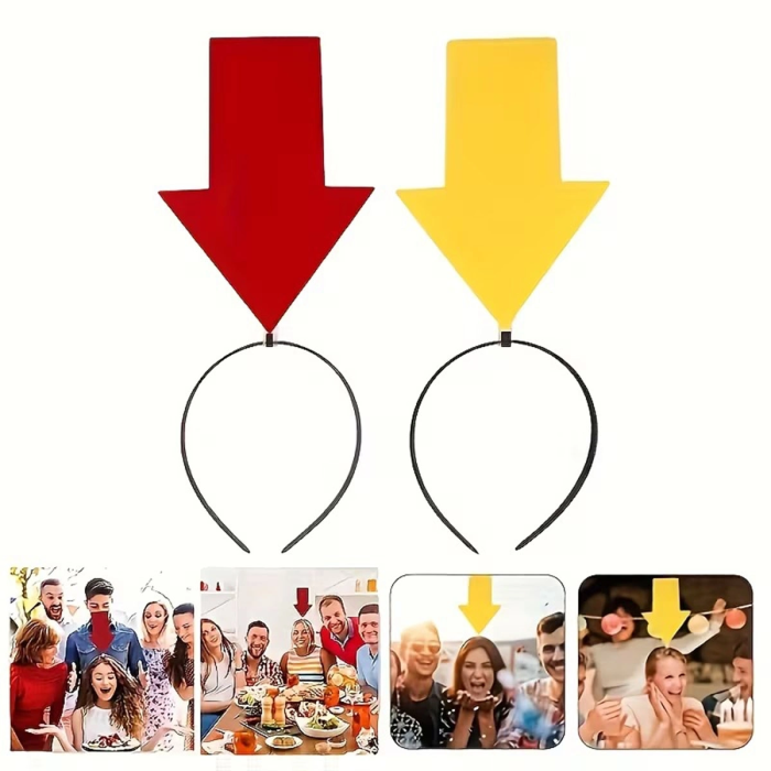 Kişiselleştirilebilir Ok İşaretli Mesaj Tacı (2’li Set Sarı-kırmızı) - Lisinya