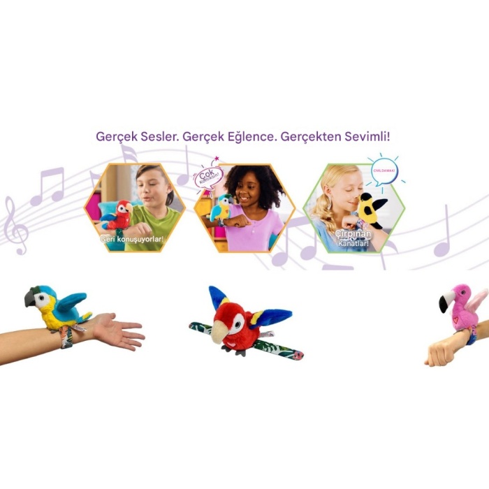 Peluş Ses Tekrarlı Hayvan Bileklik Aksesuar - Tukan Kuşu  (Lisinya)
